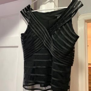 Black dress tank, size 10p. Tank underneath with mesh topper.